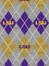 Sykel Enterprises-Louisiana State University Fleece Fabric-LSU Tigers Heather Argyle Fleece Blanket Fabric-Sold by the yard